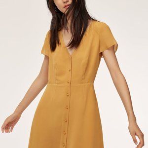 Aritzia Wilfred Zelie dress in cairo gold